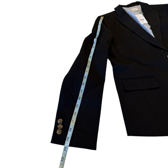 J.Crew Black Cotton‑Blend Two‑Button Blazer BP095 Gold Buttons NWT $198 Career - Picture 7 of 16